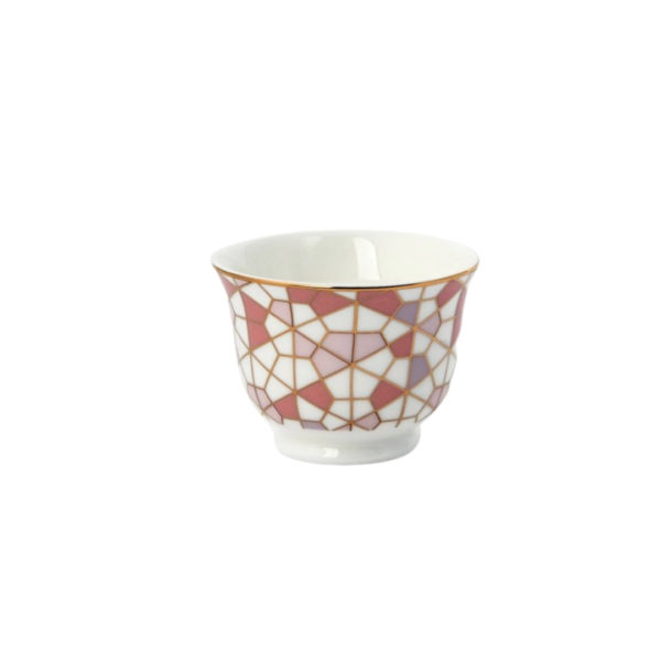 Set of 6 Geo Pink Arabic Coffee Cups