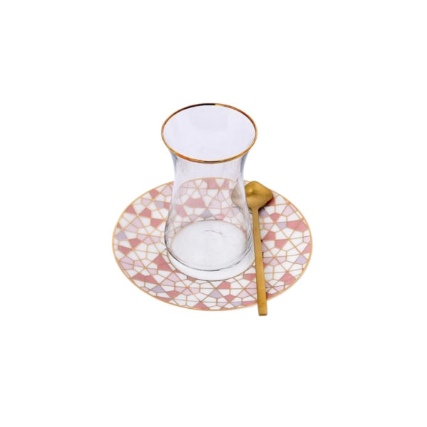 Set of 6 Geo Pink Istikanas