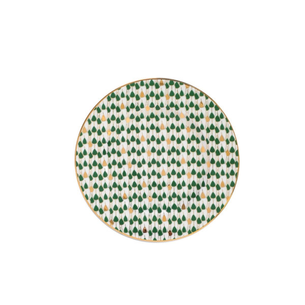 Set Of 6 Swirl Green Dessert Plates 20.5cm