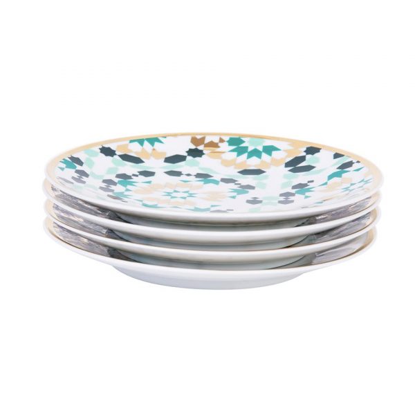 4 Mirrors Dessert Plates - Emerald