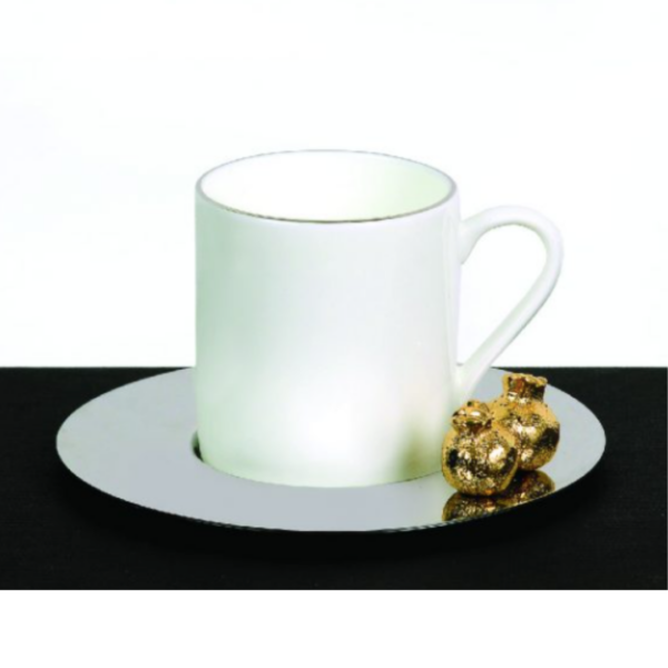 Set Of 6 3D Pomegranate Espresso Cups – Silver