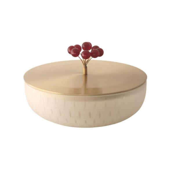 Bonbon Jar with Lid, Large, Red Flower