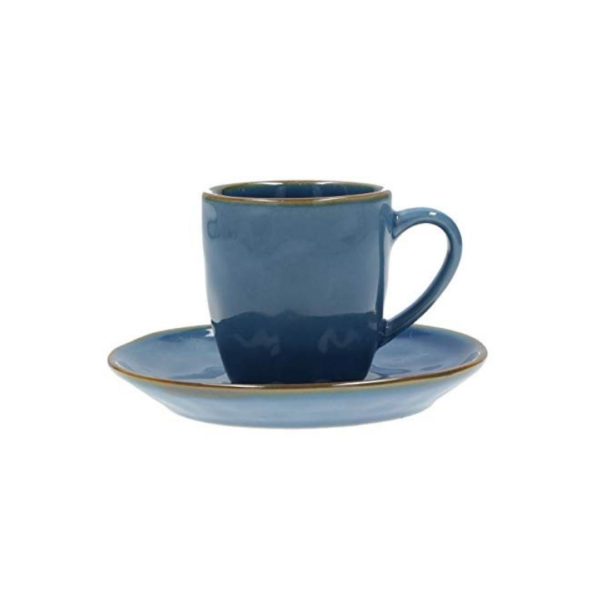 Concerto Blue Set of 6 Espresso Cups & Saucers