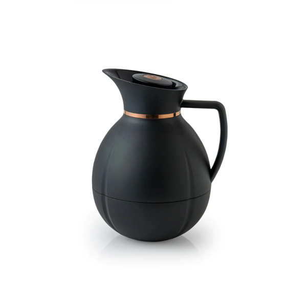 Grand Cru Soft Thermos Jug with Patinated Band, 1L, Black