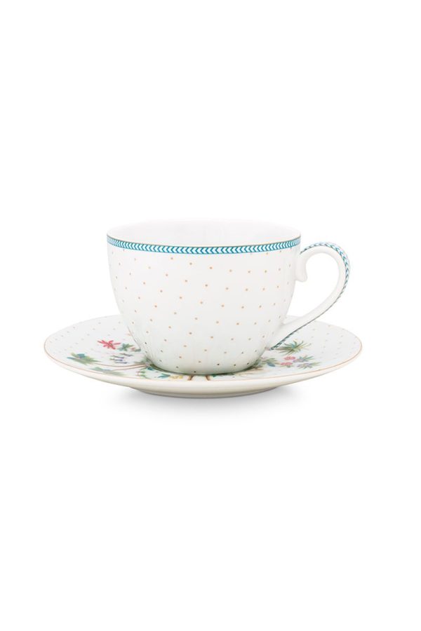 Jolie Cappuccino Cup & Saucer Dots Gold Set of 6