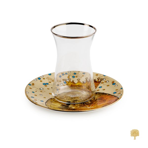 Set of 6 Amar Il Dar Tea cups (Istikana) and saucers.