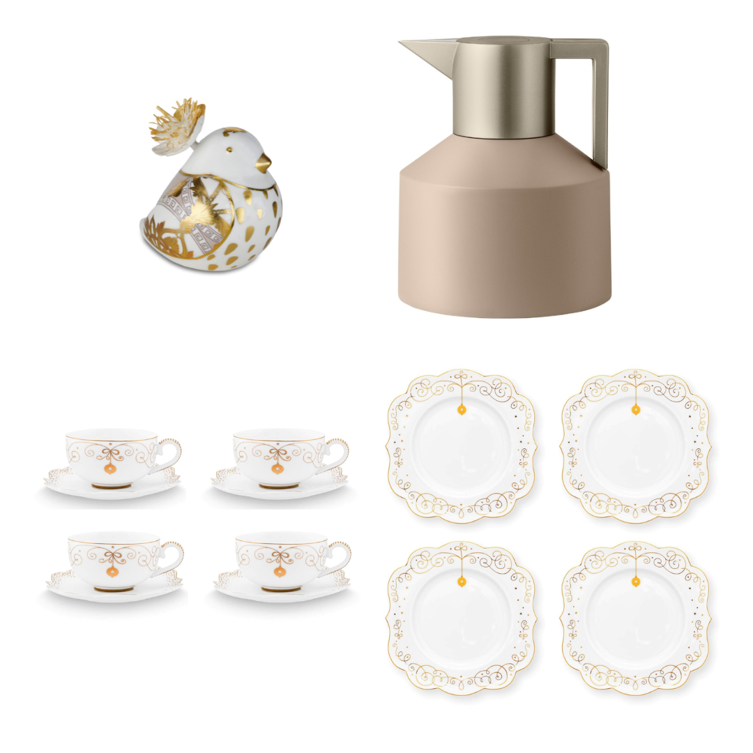 Pip Studio - Royal Winter White 2 tazze tè con piattino 225ml